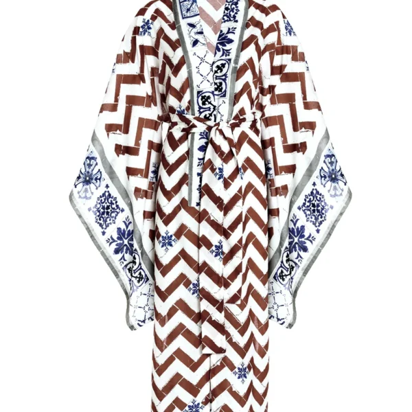 Summer Kaftan Chevron Brown