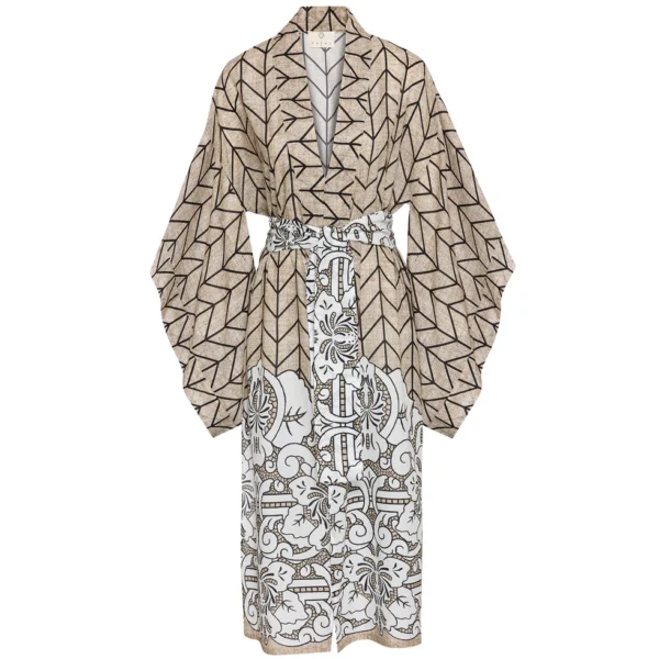 Summer Kaftan Herringbone Jute Beige