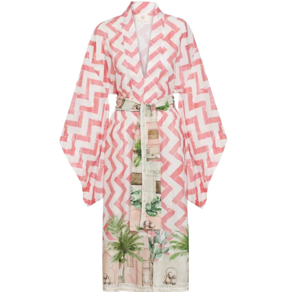 Summer Kaftan Chevron Marakesh Salmon