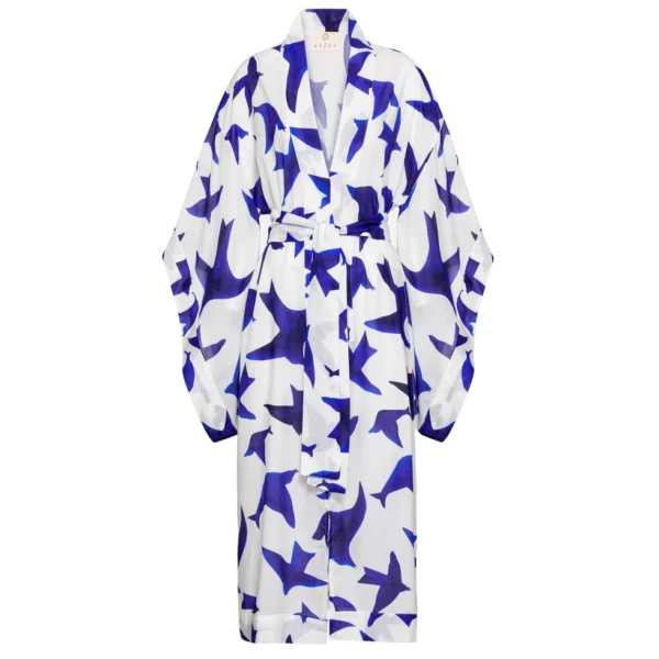 Summer Kaftan Birds Navy