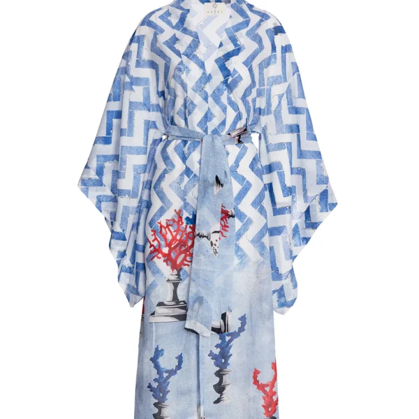 Summer Kaftan Chevron Mare Blue