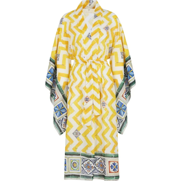 Summer Kaftan Chevron Yellow