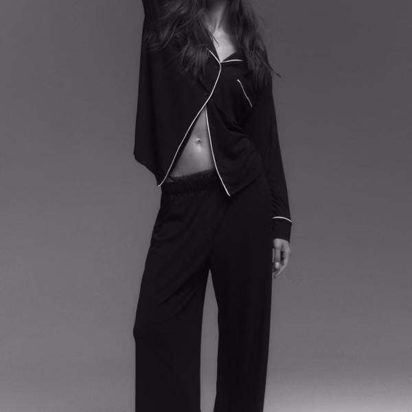 Viscose blend pyjamas BLACK